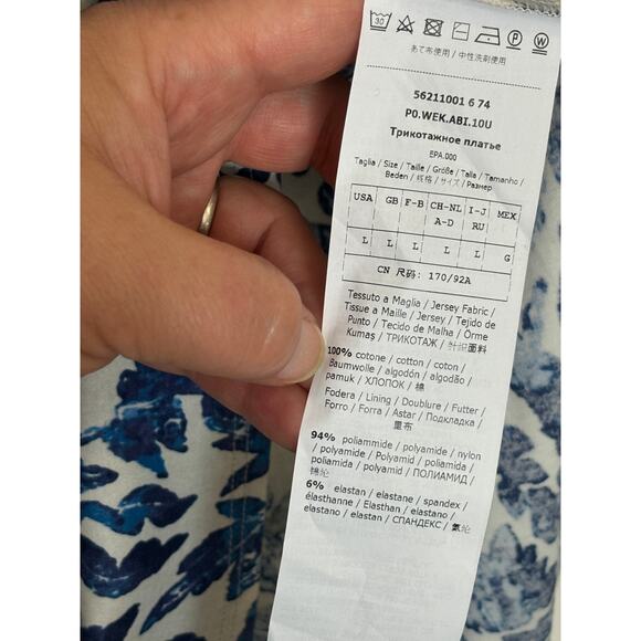 Max Mara Weekend Floral Midi Dress Womens Size Large V-Neck - Picture 3 of 4